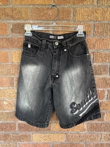 VTG Southpole Jean Denim Boys Shorts Sz 8 Gray Script Graphics Streetwear - Picture 1 of 7
