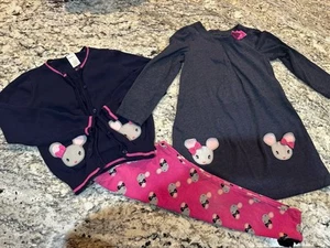 Gymboree Outlet Girls Size 5T Mouse Dress Leggings and Cardigan - Picture 1 of 12