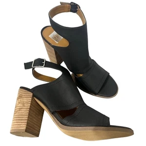 Dolce Vita Block Heel Ankle Strap Sandal 11 Open Toe Minimalist Black Brista - Picture 1 of 12