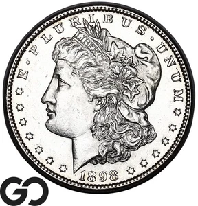 1898 Morgan Silver Dollar Coin, Proof-Like - Picture 1 of 3