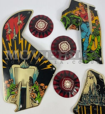 FLASH GORDON film 1980 Bally Pinball Machine vintage playing field sections x 6 - Image 1 of 4