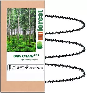 Fits MCCULLOCH 12ES,POULAN PLN3516F, 3-Pack 16"Chainsaw chain,3/8" LP.050" 55 DL - Picture 1 of 6