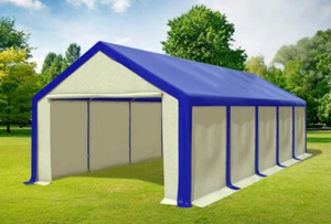 Partyzelt 4x10m Blau Beige PVC Festzelt Pavillon wasserdicht Profi Modular Event - Bild 1 von 12