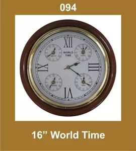 New World Time Clock 16'' Nautical Roman Number AEs - Picture 1 of 1