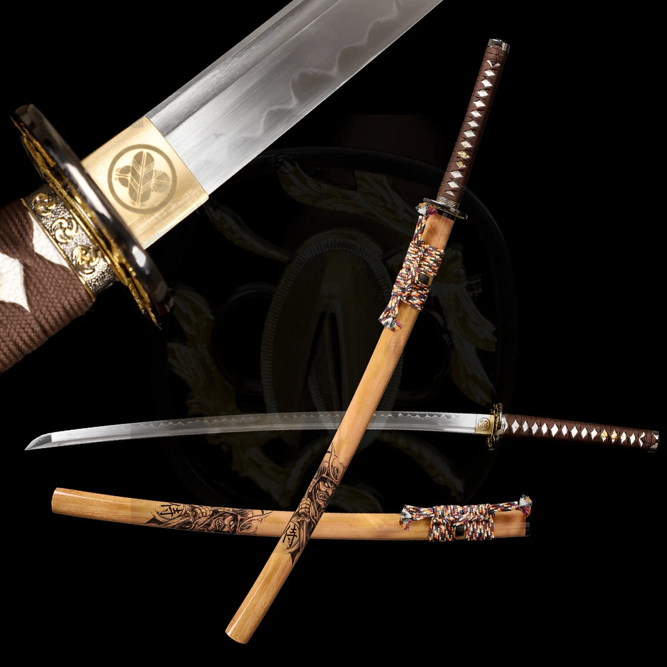 Espada Katana Samurai Japonesa Templada Arcilla de Acero T10 Afilada Full Tang Foto 1 de 4