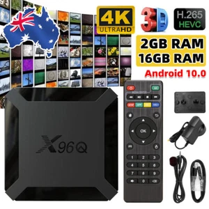 X96Q HD Android 10.0 Smart TV BOX WIFI Quad-Core Media Player Allwinner HDMI Set - Picture 1 of 12