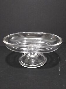 FOOTED CLEAR GLASS SOAP DISH  