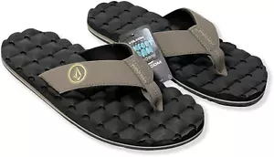 Volcom Recliner Sandalen - Neu mit Etikett Herren Größe 12 khaki/schwarz - #46742-FL4 - Bild 1 von 1