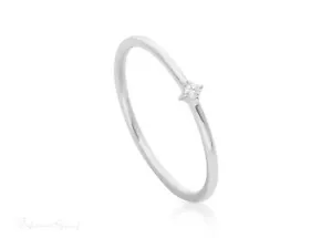 Anello di fidanzamento solitario platino 950 diamanti originali - per regalo festa della mamma🎁Je - Foto 1 di 4