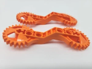 Lego Technic Arm ORANGE 1 x 7 x 3 mit Zahnrädern MENGE 2 TEILE STÜCKE BOSS 2000 - Bild 1 von 2