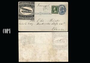 USA 1911 25¢ BLACK RODGERS VIN FIZ SEMI OFFICIAL AIR POST   USED REPRODUCTION