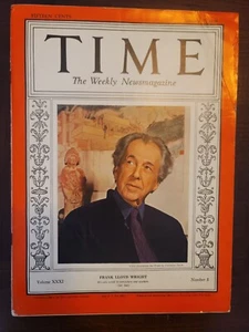Vintage Time Magazine Featuring Frank Lloyd Wright January 17, 1938 Volume 31... - Imagen 1 de 6