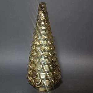 Large 14.5" Gold Mercury Glass Tiered Christmas Tree Retro Decor Collectibles - Imagen 1 de 15