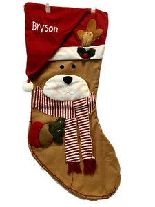 Medias de Navidad bordadas personalizadas con apliques de fieltro Bryson XL 36 pulgadas - Imagen 1 de 6