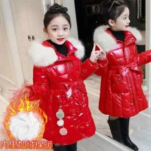-30℃ Glossy Coats Outerwear Parka Snowsuit Jackets Girls Cotton Clothes - Picture 1 of 21