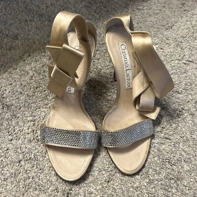 Sandalias de aguja Christian Lacroix con correa y estrás brillantes italianas 38 Foto 1 de 4