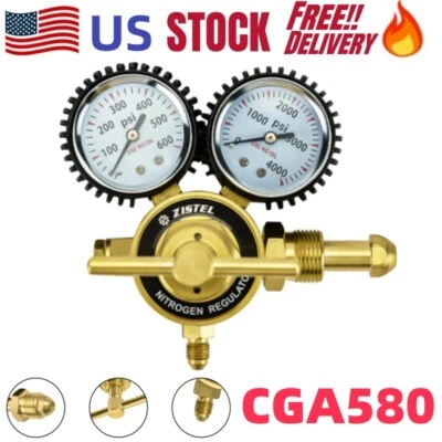 ZISTEL Professional Nitrogen Regulator for Hvac Purge 0-600 PSI Output Pressure CGA580