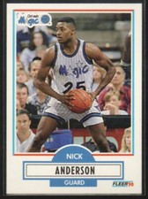 Nick Anderson 1990-91 Fleer #132  Rookie Card  Orlando Magic  Illinois  #2