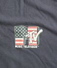 MTV Music Television Teen Sz XL American Flag Logo Collectible Tee