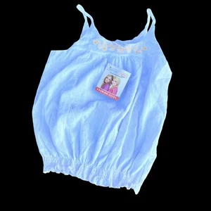 Canotta Mary-Kate & Ashley vintage bambina Y2K a costine oro metallizzato nuova con etichette XL 14-16 - Foto 1 di 12