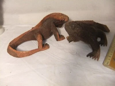 2 schöne Echsen aus Holz , geschnitzt - Bild 1 von 3