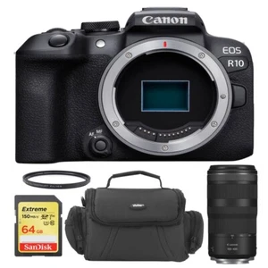 Canon EOS R10 Mirrorless Camera |RF 100-400mm Lens +Memory Card +Case +Filter - Picture 1 of 8