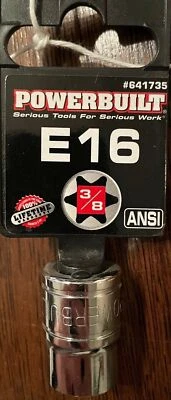 POWER BUILT E-16 3/8MDrive Star Socket 641735 - FREE SHIPPING - Image 1 of 2