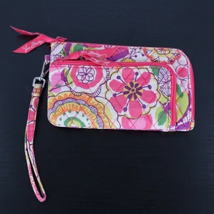 Vera Bradley Zip Zip Wristlet Clementine Floral Pattern Multi-Pocket Wallet - Picture 1 of 8