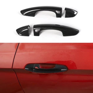 2PCS Carbon Fiber Door Handle Cover Cap Trim For Ford Mustang 2015-2023 Exterior - Picture 1 of 23