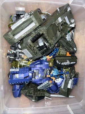 Mega Bloks Halo Bulk (Mostly Complete)  Wraith Scorpion Tank, Warthog, Minifigs - Image 1 of 4