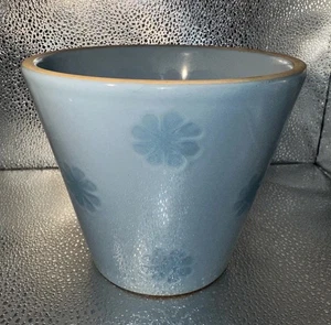 Fioriera VDS ceramica terracotta fiori blu made in Portugal 5,5”x6,5” - Foto 1 di 10