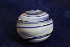 Blue White Glass Swirl Gear Shift Knob Handle Accessory Necker Knob Manual - Picture 1 of 9