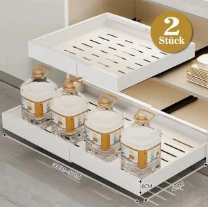 Küchen Teleskopschublade Schublade Ausziehbar Schrankauszug Korbauszug Organizer - Bild 1 von 21