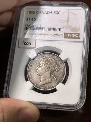 NGC XF45 Canada 50 Cents 1898 *Key Date* - Image 1 of 2