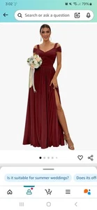 Solodish Off The Shoulder Brides Maid Dress Sz 4 BURGUNDY - Picture 1 of 1