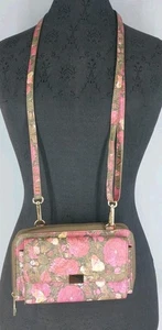 Save the Girls Umhängetasche einfacher Handy-Touchscreen-Zugang rosa Blumen NEUWERTIG! - Bild 1 von 10