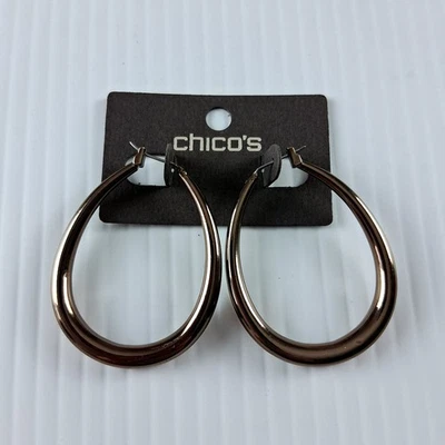 Pendientes de aro alargados de bronce chocolate Chico's joyería de moda Foto 1 de 3