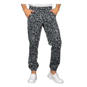 Pantalone Cuoco Unisex Pantagiaffa Nero Sushi 01 Elastico - Isacco - Pizzaiolo - Imagen 1 de 3
