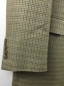 CHAPS Blazer Mens 44R Tan 100% Silk Houndstooth Sport Coat 2-Button Jacket - Picture 1 of 9