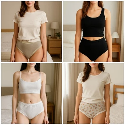 Paquete de 3,6,12 calzoncillos maxi 100 % algodón calce cómodo completo ropa interior talla 10-24 Foto 1 de 4