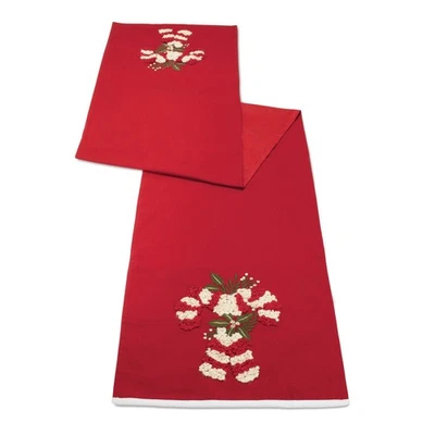 Corredor de mesa bastón de caramelo bordado 72"L Foto 1 de 2