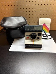 Vintage Polaroid SX-70 OneStep WH Rainbow Stripe Land Camera Flash Beam Untested - Picture 1 of 17