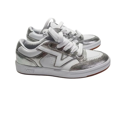 Zapato para mujer VANS Lowland 2.0 talla 5 cuero blanco plata nuevo Foto 1 de 4