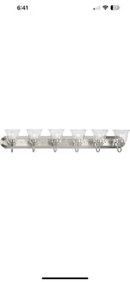 Progress Lighting P300394 Vidrio Transparente 6 Luces 48"W Baño - Níquel Foto 1 de 2