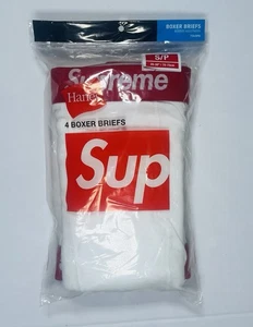 Supreme x Hanes Boxer Briefs (4 pack) - White - Size S/P (Small) - Picture 1 of 3