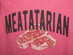 Academy Sports "Meatatarian" Short Sleeve Crew T-Shirt in Red Small MSRP $20 - Picture 1 of 4