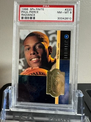 1998 SPx Finite #220 PAUL PIERCE RC Rookie #0740/1500 Radiance - PSA 8 - Image 1 of 2