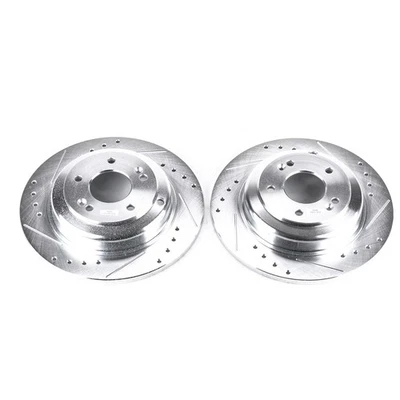 PowerStop Evolution Drilled Slotted Rotors Pair Rear For Hyundai Genesis Coupe - Image 1 of 3