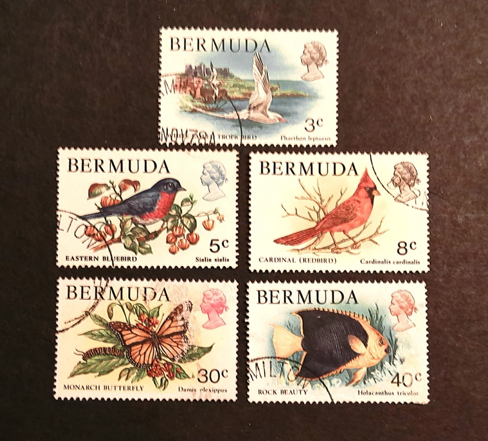 Bermuda Wildlife 1978 Set of 5 Used, Colorful Lightly Cancelled Stamps, CV $12+ - Image 1 of 1