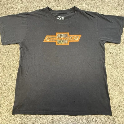 Camiseta RealTree Chevrolet Para Hombre Grande Negra Antler Creek Pareja Pequeños Agujeros Foto 1 de 4